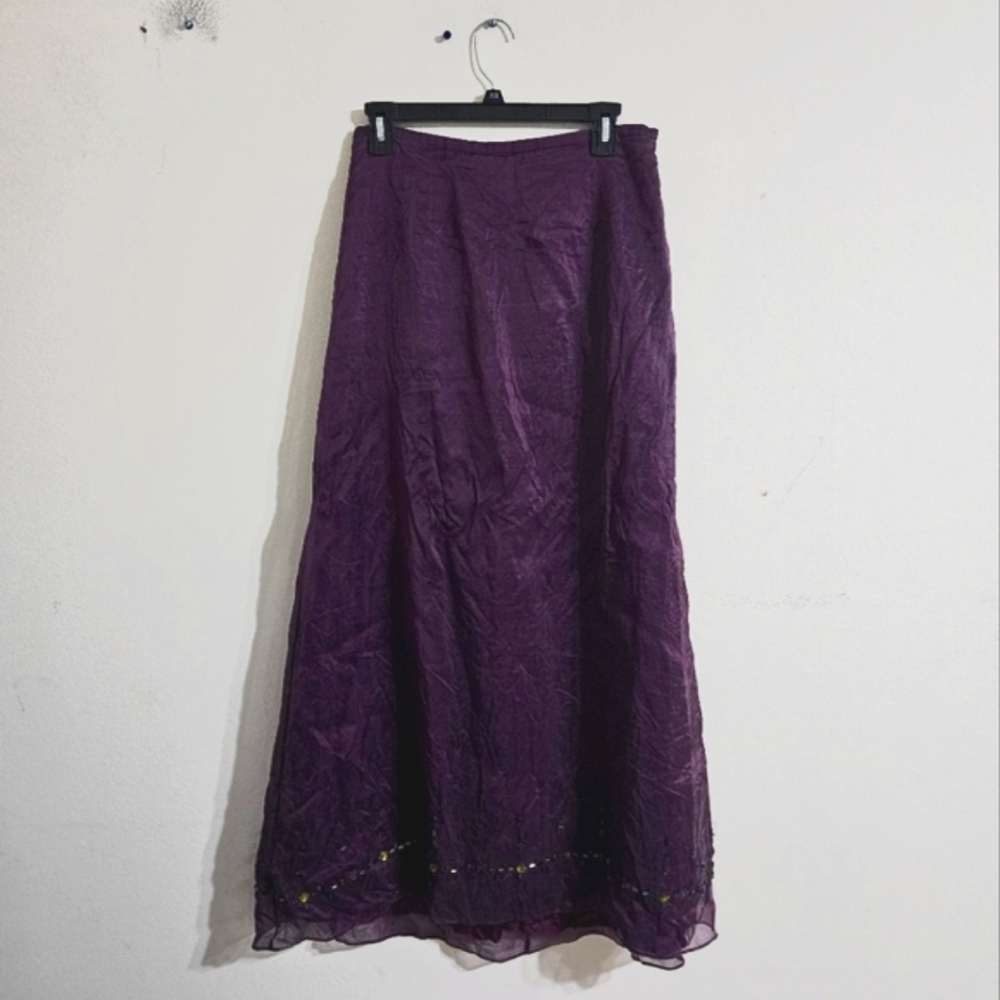 Ann Taylor Chiffon Overlay Silk Skirt